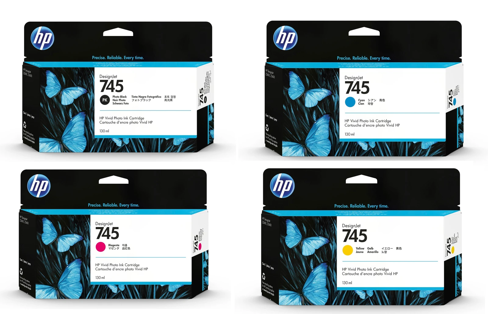 Hp 755 Ink HP 745 Ink Cartridges - 4 Colour HP 745 Printer Cartridge Multipack