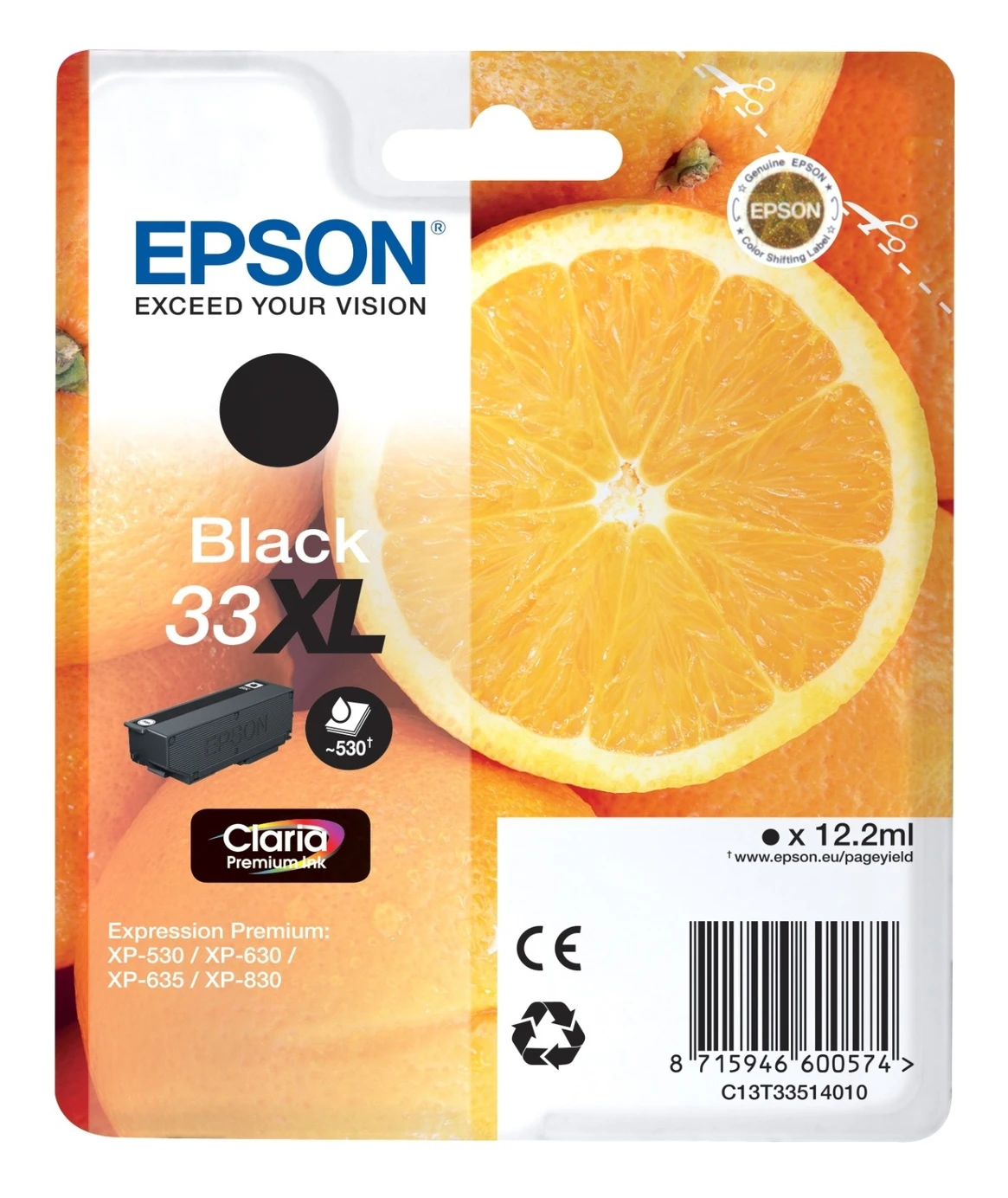 Epson C13T33514010 Ink Cartridge - High Capacity Black Epson T3351 ...