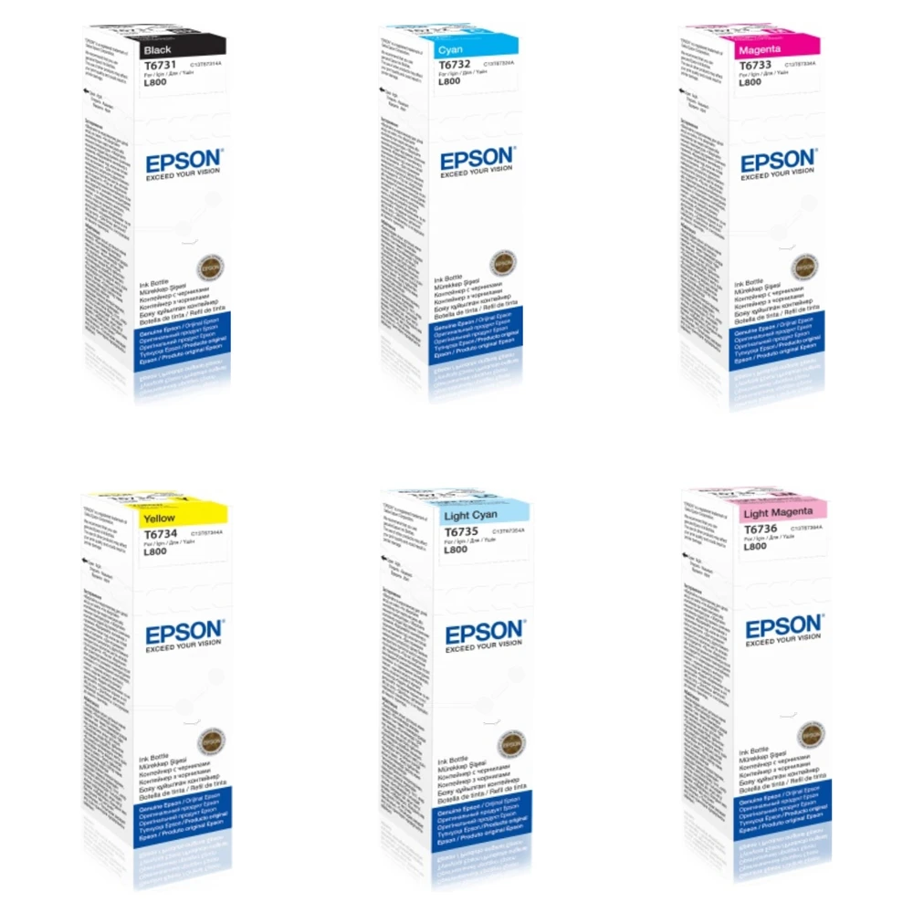 G673 Ink Genuine Epson T673 Ink Bottles - 6 Colour Epson T673 Printer Cartridge ...