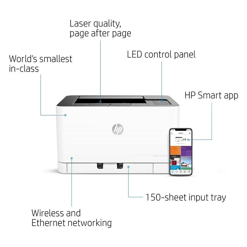 HP Colour Laser 150nw Laser Printer