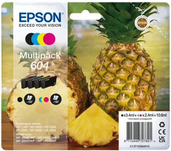 Epson 604 4 Colour Ink Cartridge Multipack - (C13T10G64010 Pineapple)