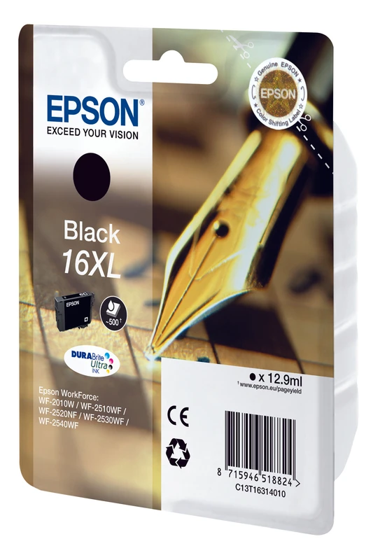 Epson 16XL Black High Capacity Ink Cartridge - (T1631 Pen and Crossword)