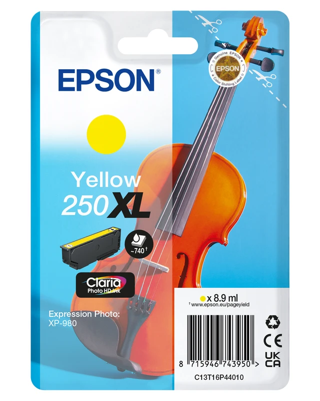 Epson 250XL Yellow High Capacity Ink Cartridge - (C13T16P44010 Violin)