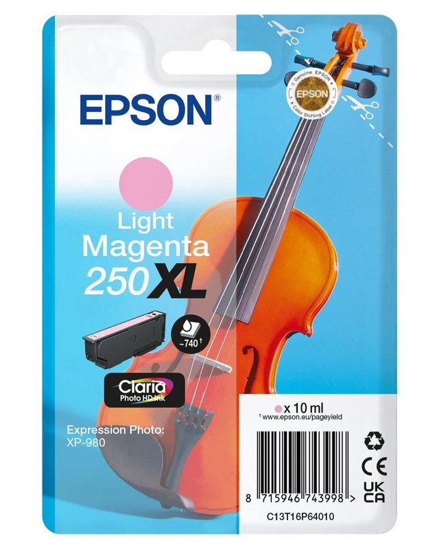 Epson 250XL High Capacity Light Magenta Ink Cartridge - (C13T16P64010 Violin)