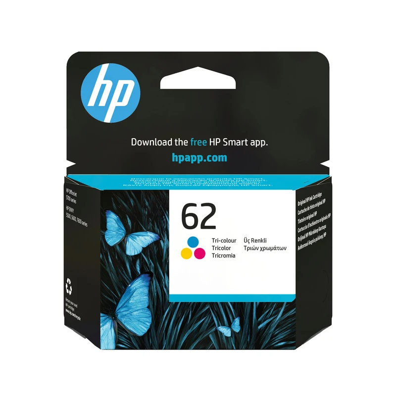 HP 62 Tri-Colour Ink Cartridge - (C2P06AE Cartridge)