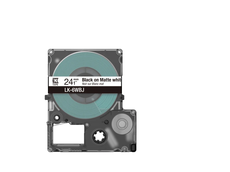 Epson C53S672064 Black on Matte White Label Tape 24mm x 8m - (LK-6WBJ)