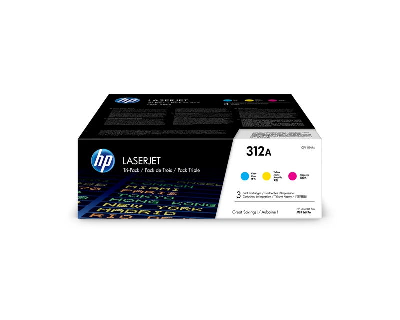 HP 312A 3 Colour Toner Cartridge Multipack - (CF440AM)