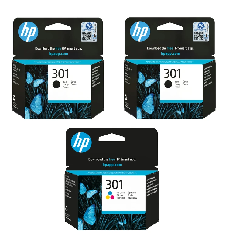 HP 301 2 x Black & 1 x Tri-Colour Ink Cartridge Multipack E5Y87EE
