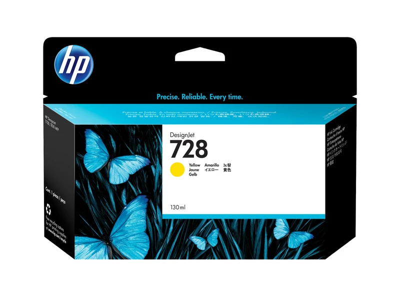 HP 728 High Capacity Yellow Ink Cartridge - (F9J65A)