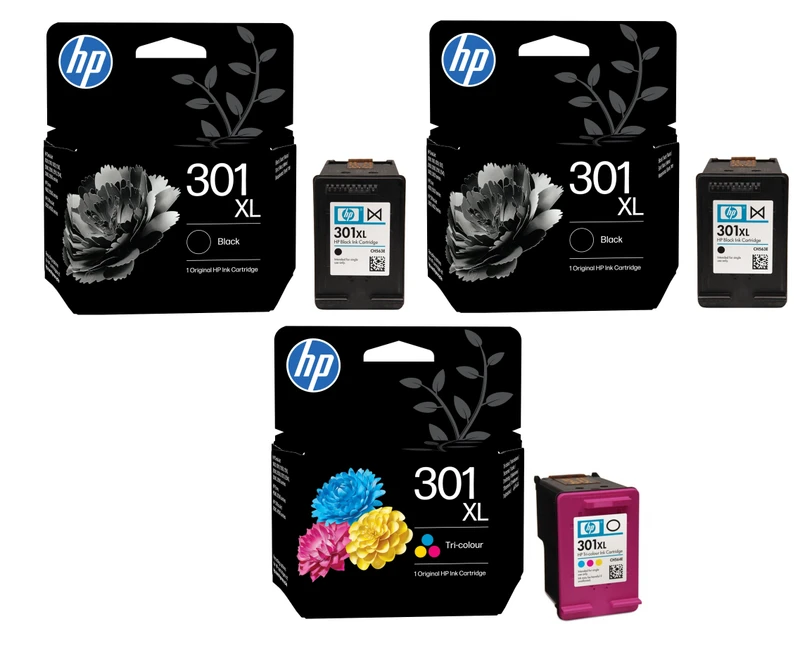 HP 301XL High Capacity 2 x Black & 1 x Tri-Colour Ink Multipack