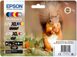 Epson 378XL / 478XL 6 Colour High Capacity Ink Cartridge Multipack - (T379D Squirrel)