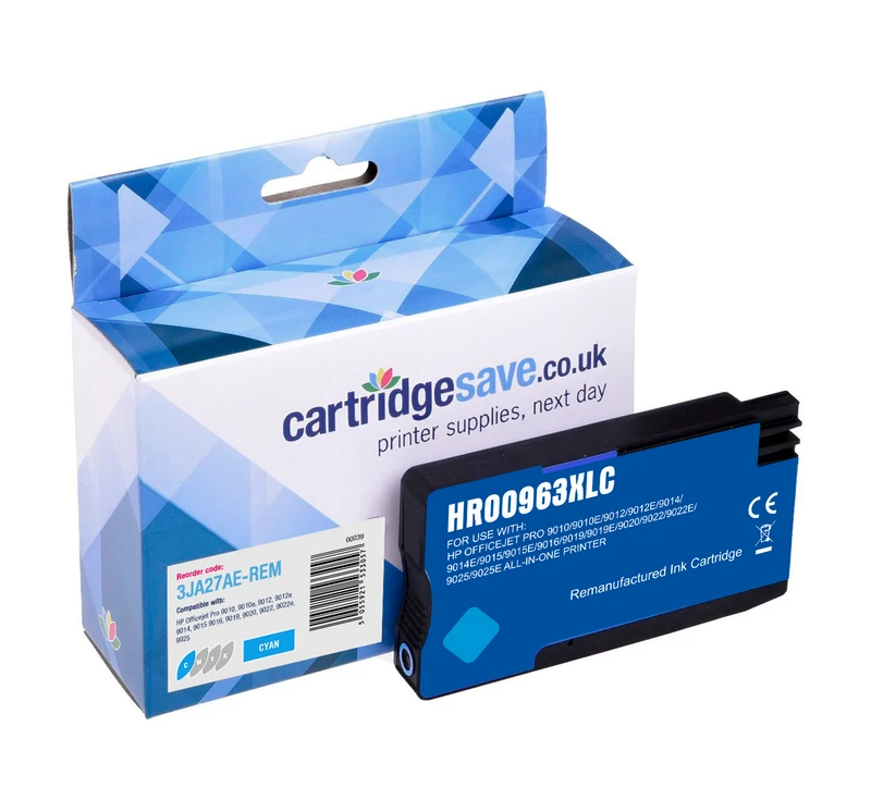 Compatible High Capacity HP 963XL Cyan Ink Cartridge - (3JA27AE)