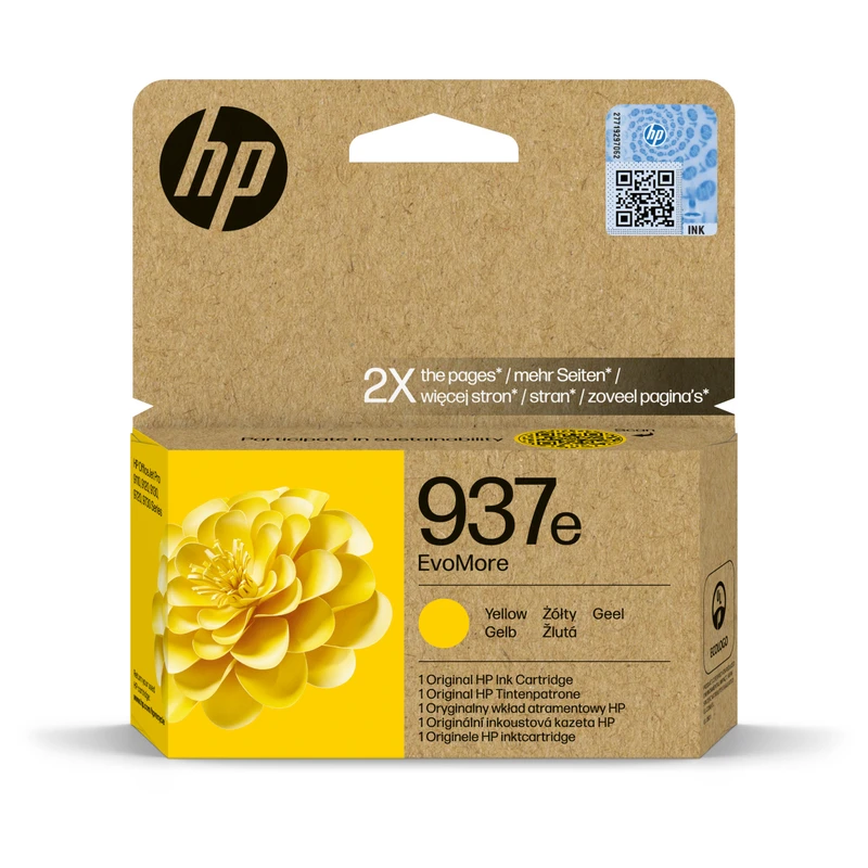 HP 937e EvoMore High Capacity Yellow Ink Cartridge - (4S6W8NE)