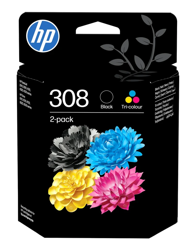 HP 308 Black & Tri-Colour Ink Cartridge Multipack (6L6S6UE)