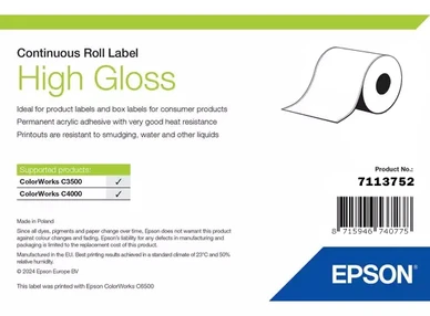 Epson 7113752 High Gloss Continuous Label Roll - (51 mm x 33 m)
