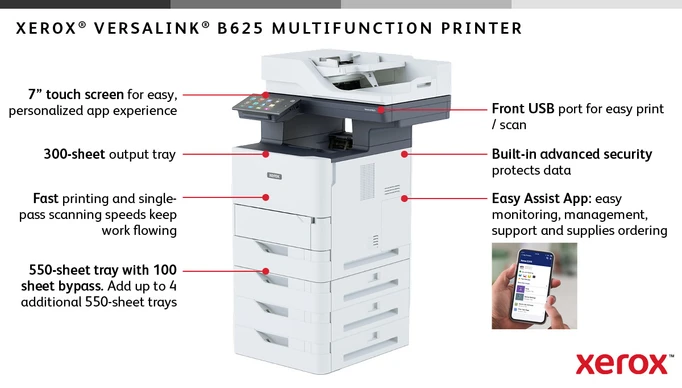 Xerox VersaLink B625 Mono Laser MFP Printer 