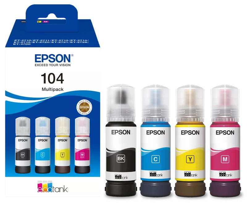Epson 104 4 Colour Ink Bottle Multipack
