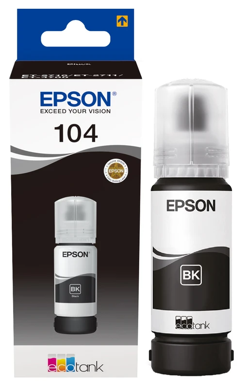 Epson 104 Black Ecotank Ink Bottle - (C13T00P140)