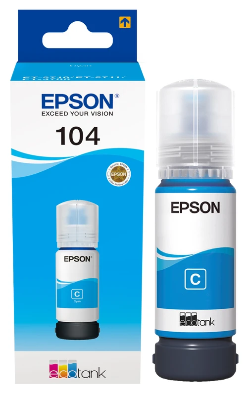 Epson 104 Cyan Ecotank Ink Bottle - (C13T00P240)