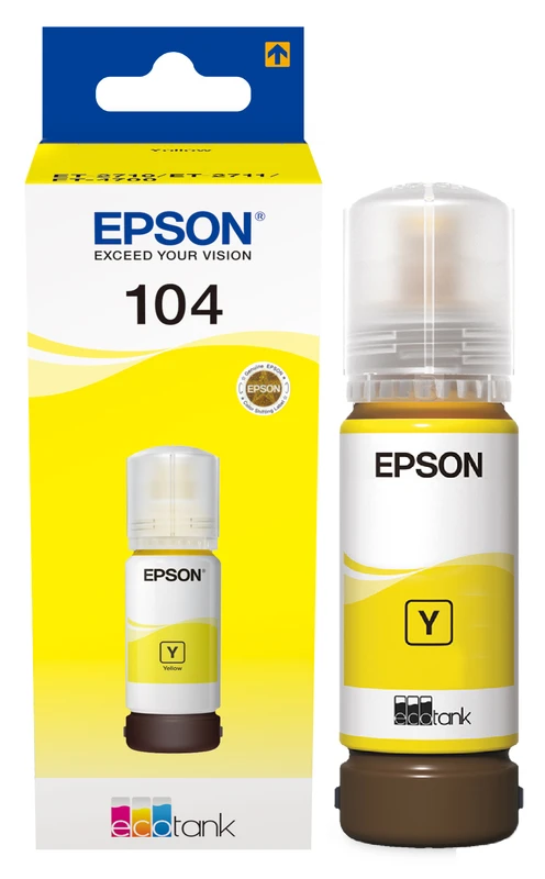 Epson 104 Yellow Ecotank Ink Bottle - (C13T00P440)
