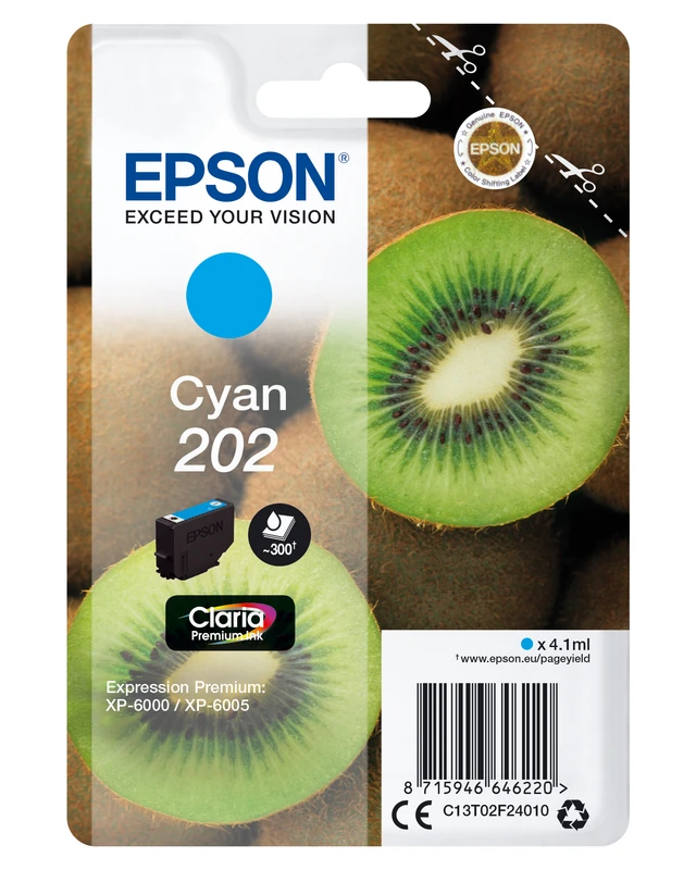 Epson 202 Cyan Ink Cartridge - (T02F2 Kiwi)