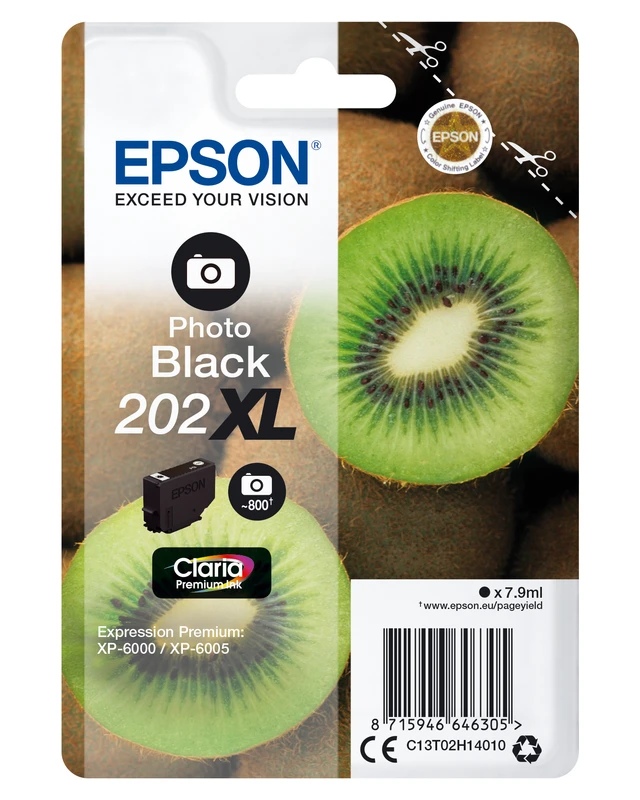 Epson 202XL Photo Black High Capacity Ink Cartridge - (T02H1 Kiwi)