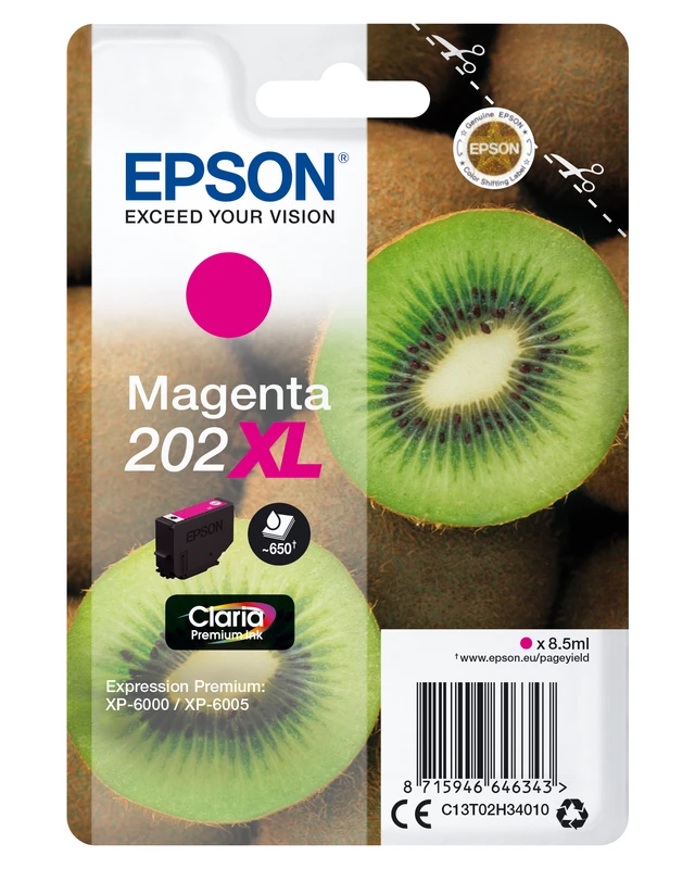 Epson 202XL Magenta High Capacity Ink Cartridge - (T02H3 Kiwi)