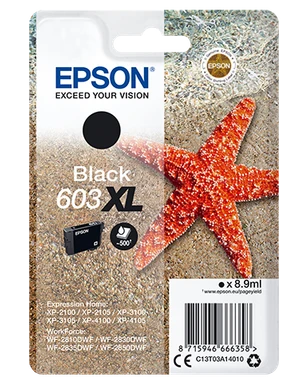 Epson 603XL High Capacity Black Ink Cartridge - (C13T03A14010 Starfish)
