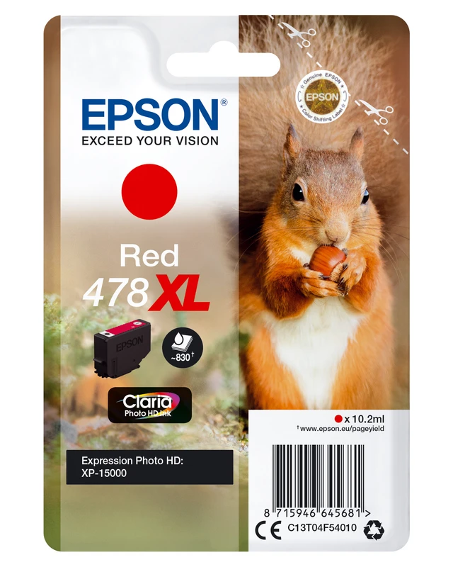 Epson 478XL High Capacity Red Ink Cartridge - (T04F5 Squirrel)