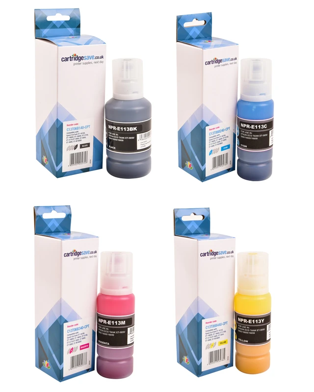 Compatible Epson 113 4 Colour Ink Bottle Multipack - (C13T06B140/240/340/440)