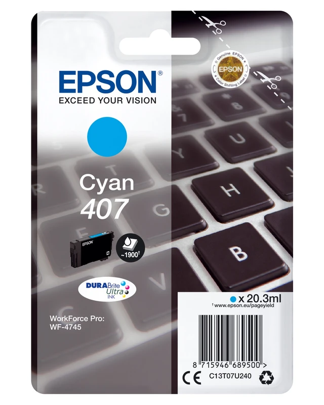 Epson 407 Cyan Ink Cartridge - (C13T07U240)
