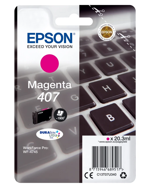 Epson 407 Magenta Ink Cartridge - (C13T07U340)
