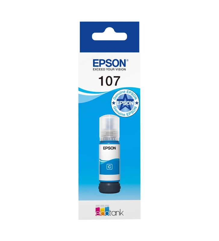 Epson 107 Cyan Ecotank Ink Bottle - (C13T09B240)