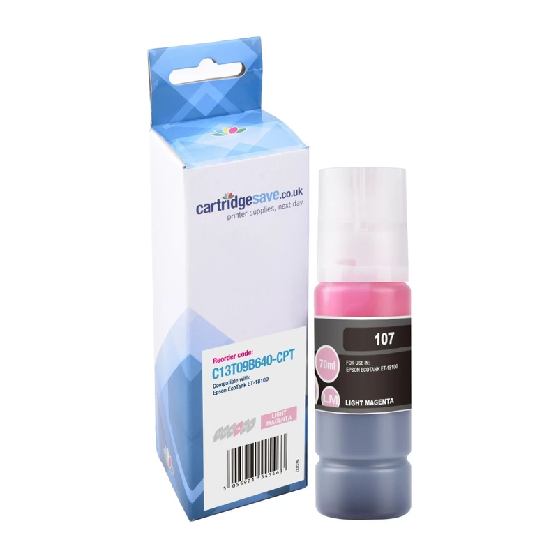 Compatible Epson 107 Light Magenta Ink Bottle - (C13T09B640)