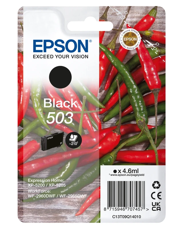Epson 503 Black Ink Cartridge - (C13T09Q14010 Chilli)