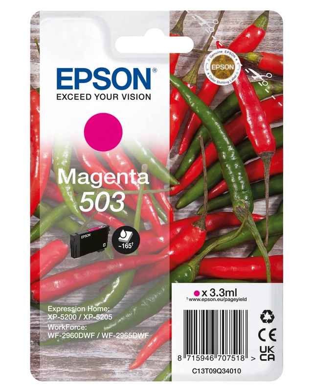Epson 503 Magenta Ink Cartridge - (C13T09Q34010 Chilli)