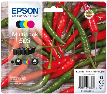 Epson 503 4 Colour Ink Cartridge Multipack - (C13T09Q64010 Chilli)