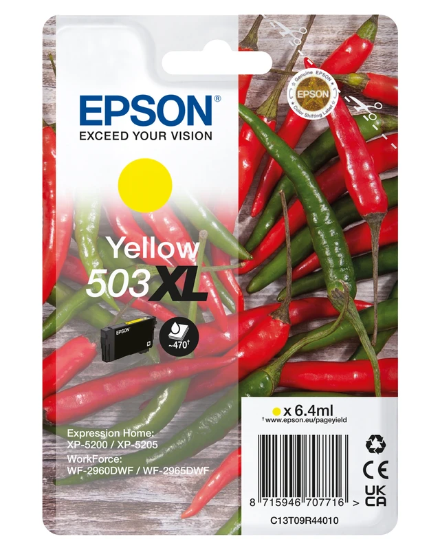 Epson 503XL High Capacity Yellow Ink Cartridge - (C13T09R44010 Chilli)