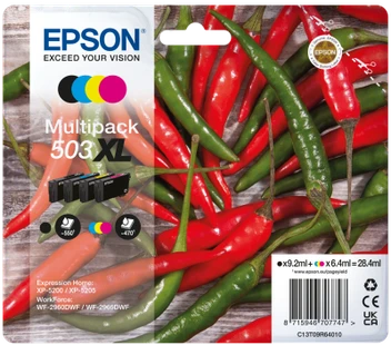 Epson 503XL High Capacity 4 Colour Ink Cartridge Multipack - (C13T09R64010 Chilli)