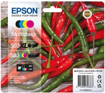Epson 503XL / 503 4 Colour Ink Cartridge Multipack - (C13T09R94010 Chilli)