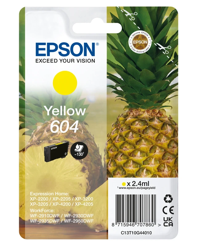 Epson 604 Yellow Ink Cartridge - (C13T10G44010 Pineapple)