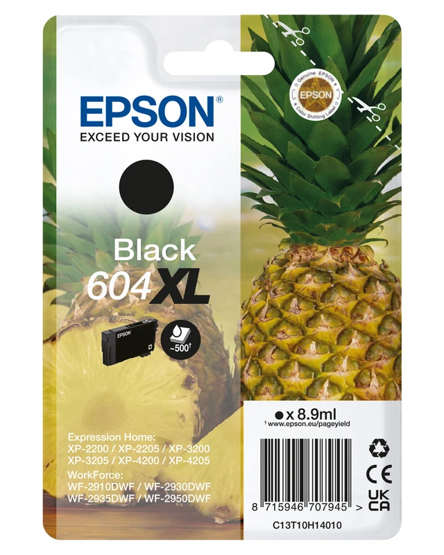 Epson 604XL High Capacity Black Ink Cartridge - (C13T10H14010 Pineapple)