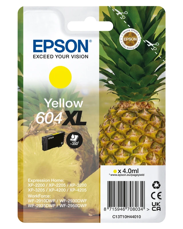 Epson 604XL High Capacity Yellow Ink Cartridge - (C13T10H44010 Pineapple)