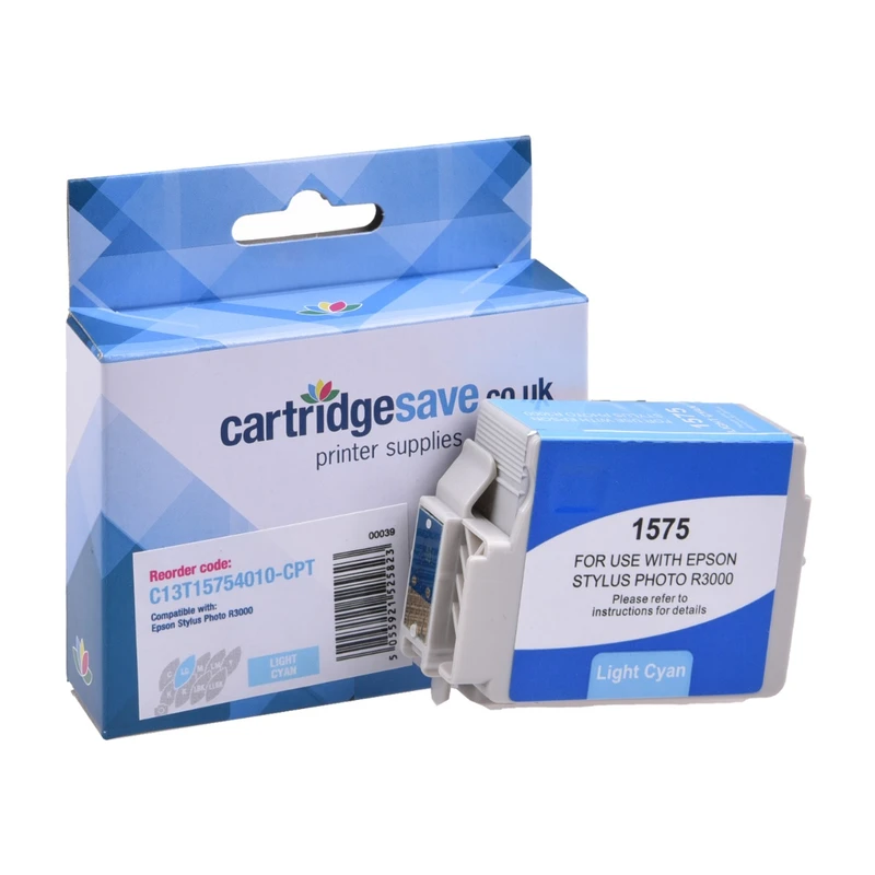 Compatible Epson T1575 Light Cyan Ink Cartridge - (C13T157540 Turtle)