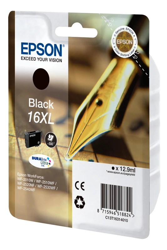 Epson 16XL Black High Capacity Ink Cartridge - (T1631 Pen and Crossword)