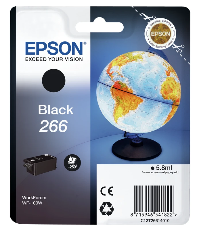 Epson 266 Black Ink Cartridge - (T2661 Globe)