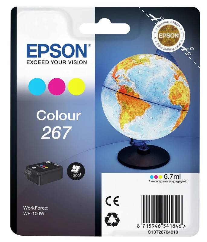 Epson 267 Tri-Colour Ink Cartridge - (T2670 Globe)