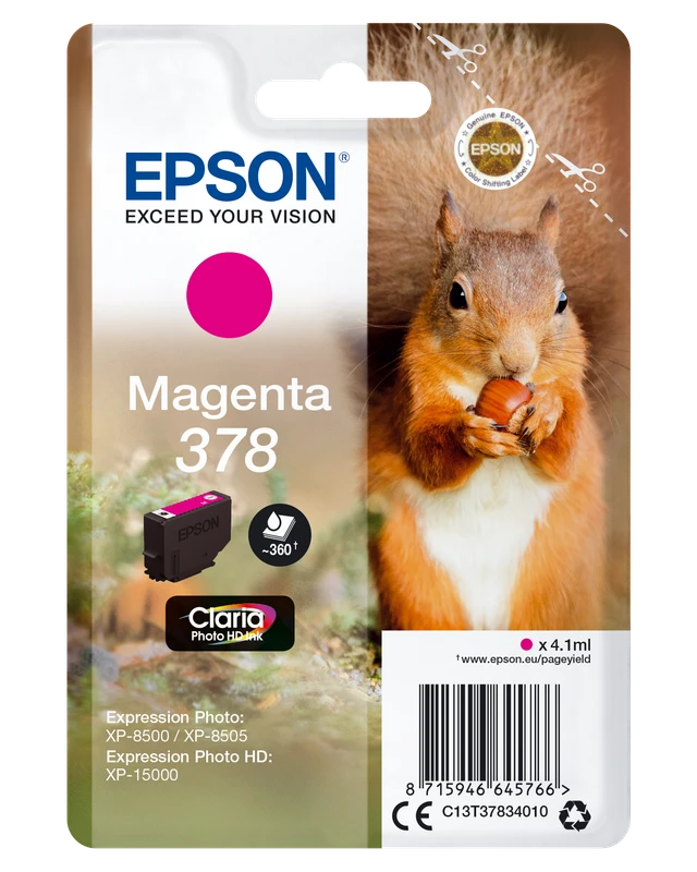 Epson 378 Magenta Ink Cartridge - (T3783 Squirrel)
