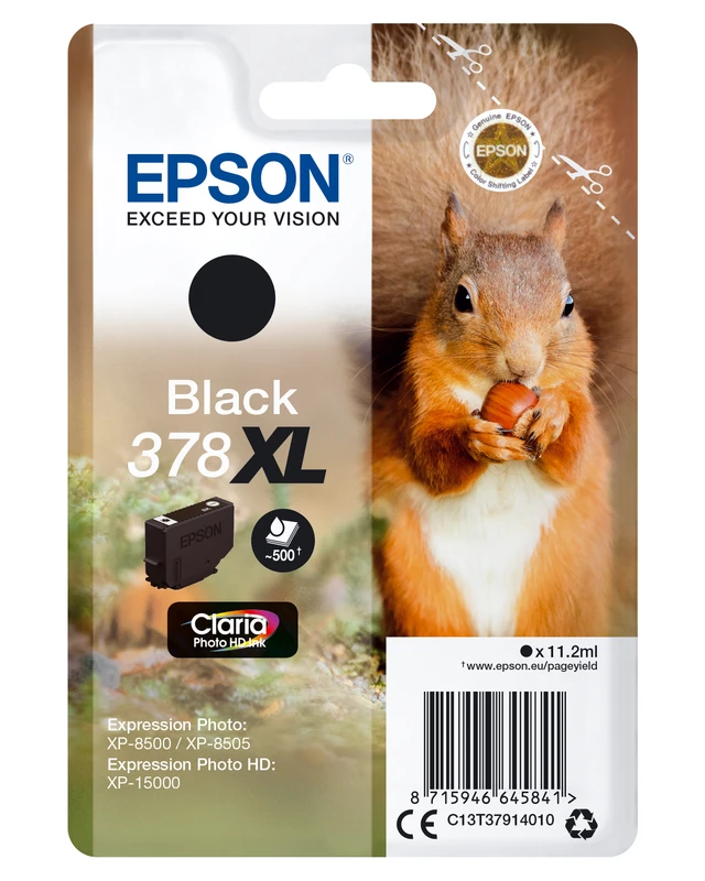 Epson 378XL High Capacity Black Ink Cartridge - (T3791 Squirrel)