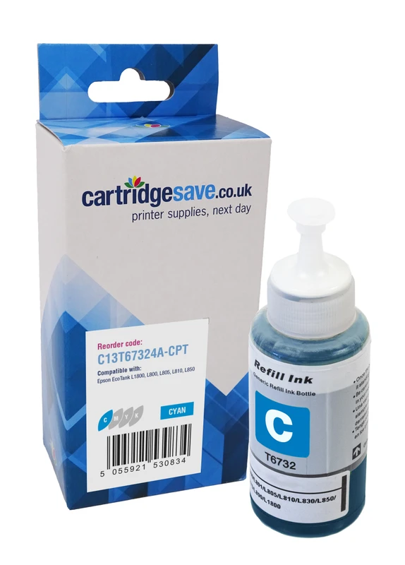 Compatible Epson T6732 Cyan Ink Bottle - (C13T67324A)